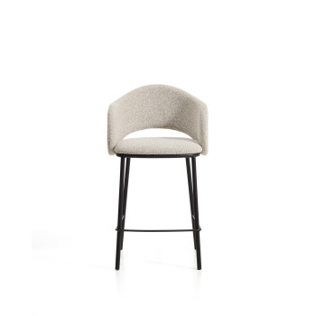 Maina stool in thick chenille