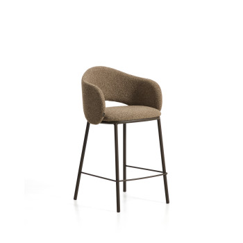 Maina stool in thick chenille
