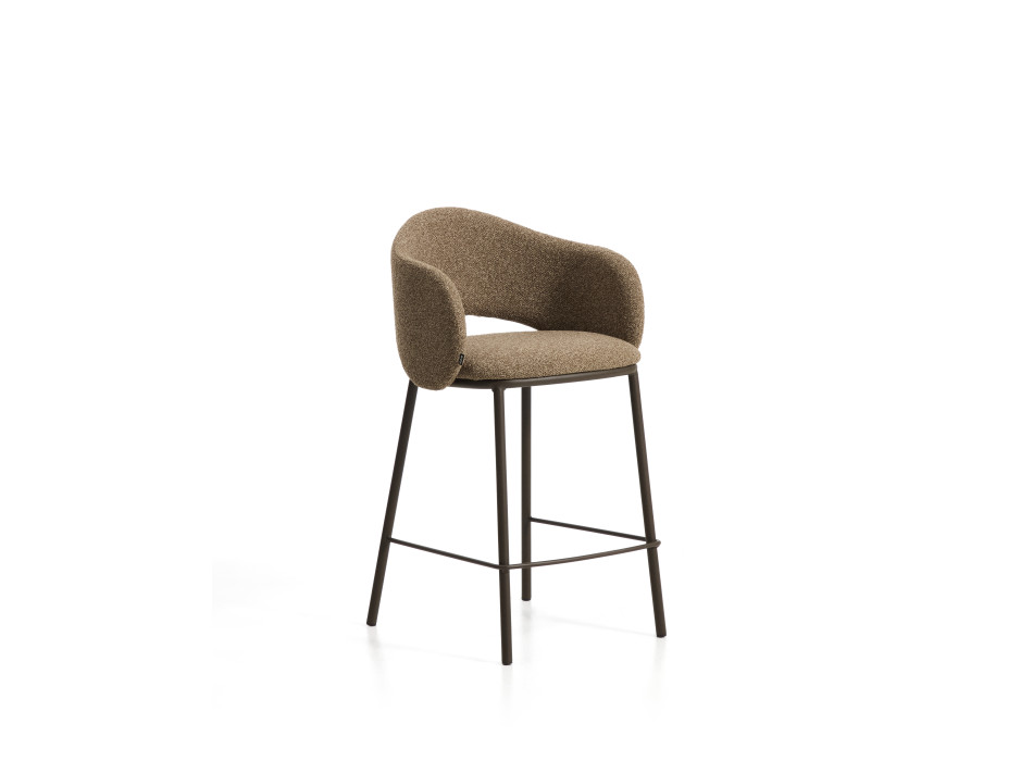 Maina stool in thick chenille