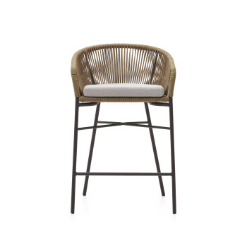 Yanet stool in beige rope, height 65 cm