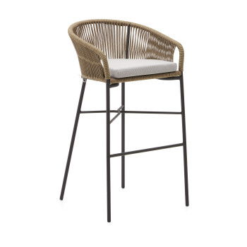 Yanet stool in beige rope, height 80 cm