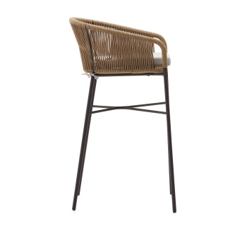 Yanet stool in beige rope, height 80 cm