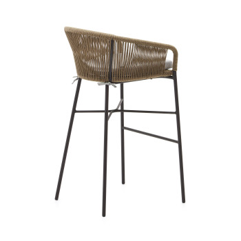 Yanet stool in beige rope, height 80 cm