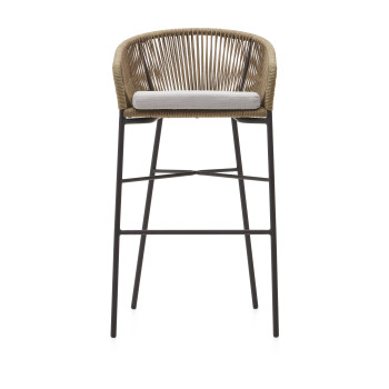 Yanet stool in beige rope, height 80 cm