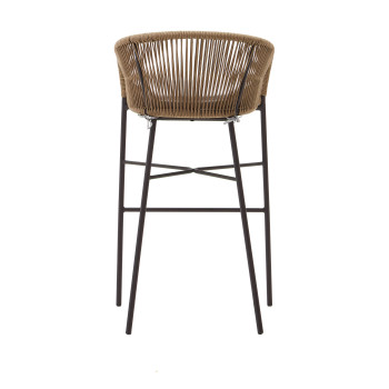 Yanet stool in beige rope, height 80 cm