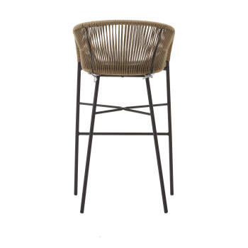 Yanet stool in beige rope, height 80 cm