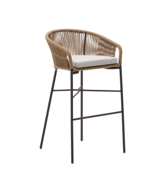 Yanet stool in beige rope, height 80 cm