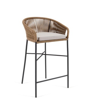 Yanet stool in beige rope, height 80 cm