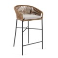 Yanet stool in beige rope, height 80 cm
