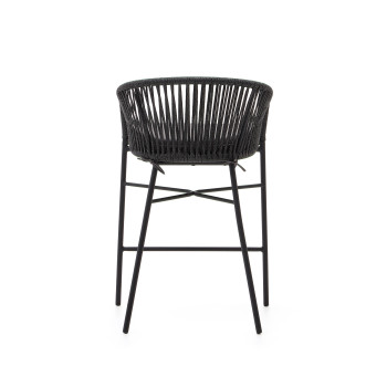 Yanet stool in black rope, height 65 cm