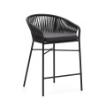 Yanet stool in black rope height 65 cm OUTLET