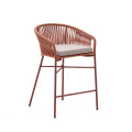Yanet stool in terracotta rope, height 65 cm
