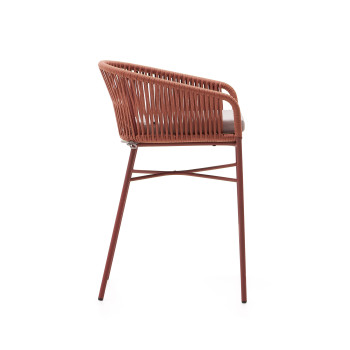 Yanet stool in terracotta rope, height 65 cm