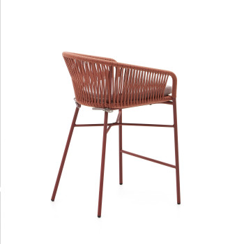 Yanet stool in terracotta rope, height 65 cm
