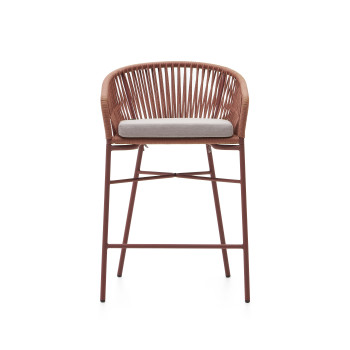 Yanet stool in terracotta rope, height 65 cm