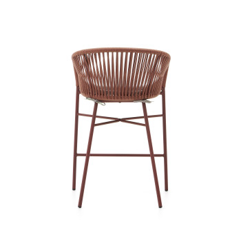 Yanet stool in terracotta rope, height 65 cm