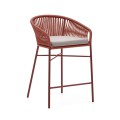 Yanet stool in terracotta rope, height 65 cm