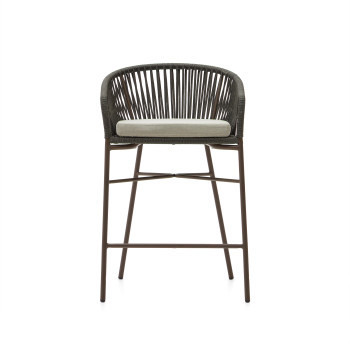 Yanet stool in green rope, height 65 cm