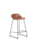 Zahara stool in brown polyurethane with steel legs finished in black 76 cm FSC 100%