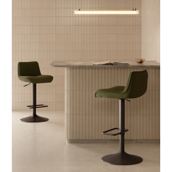 Zenda stool in chenille THE SHAPE