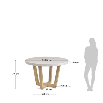 Shanelle round white terrazzo table Ø 120 cm