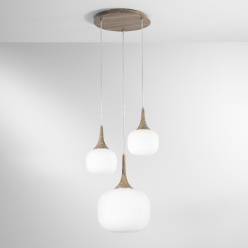JAIPUR WHITE/WOOD SUSPENSION 1XE27+2XE14 39X39X150CM