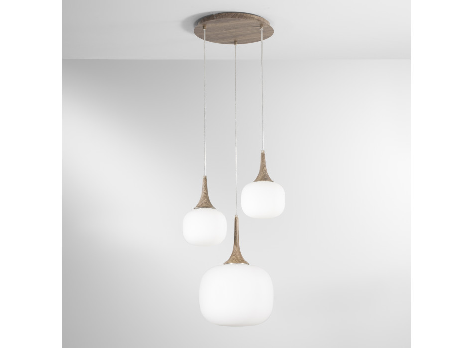 JAIPUR WHITE/WOOD SUSPENSION 1XE27+2XE14 39X39X150CM