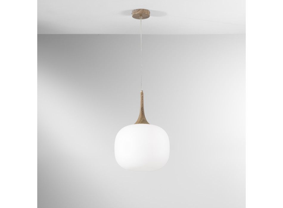 JAIPUR WHITE/WOOD SUSPENSION 1XE27 30X30X150CM