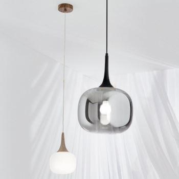 JAIPUR SMOKE/BLACK SUSPENSION LAMP 1XE27 30X30X150CM