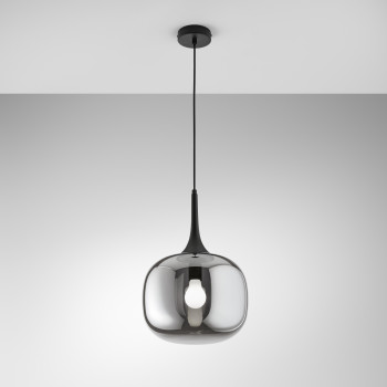 JAIPUR SMOKE/BLACK SUSPENSION LAMP 1XE27 30X30X150CM