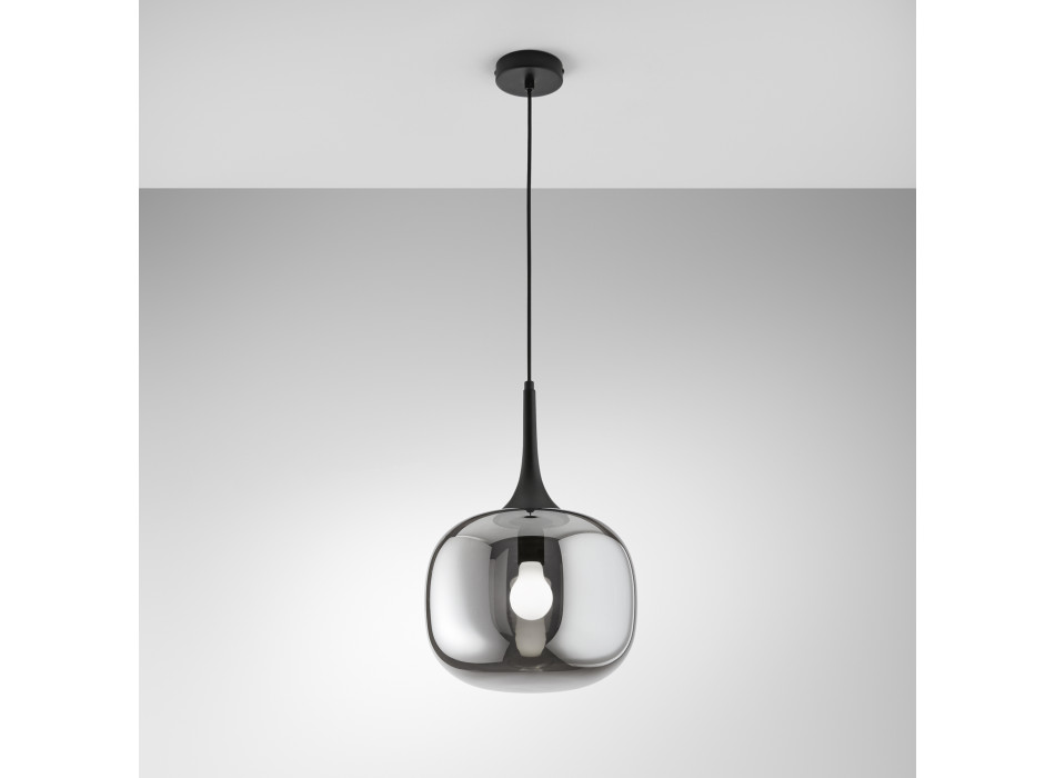 JAIPUR SMOKE/BLACK SUSPENSION LAMP 1XE27 30X30X150CM