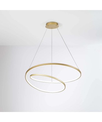 GOLD LIGHT LED SUSPENSION 60W 8000LM CCT 80X11.2X150CM