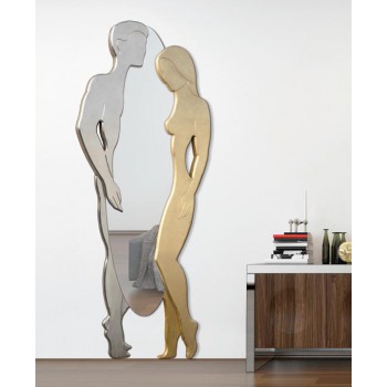 MIRROR ADAMO AND EVE SILVER AND GOLD P4652 PINTDECOR
