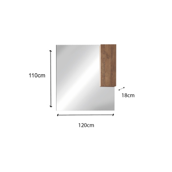 JUPITER 1-door column mirror with LED light