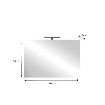 Mirror with LED light