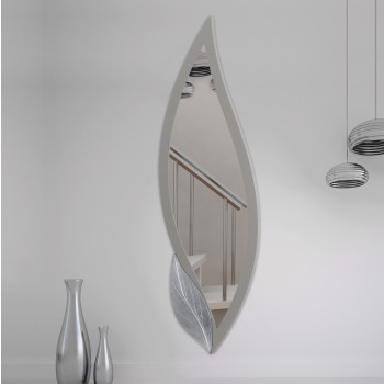 SILVER TAUPE PETAL MIRROR P4254 PINTDECOR