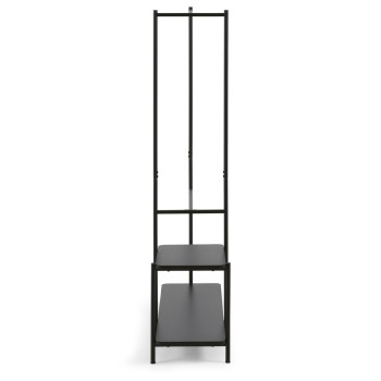 Galatia coat stand with melamine and metal bench in black finish 100 x 150 cm