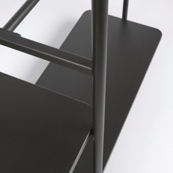 Galatia coat stand with melamine and metal bench in black finish 100 x 150 cm