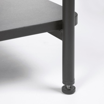 Galatia coat stand with melamine and metal bench in black finish 100 x 150 cm