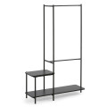 Galatia coat stand with melamine and metal bench in black finish 100 x 150 cm