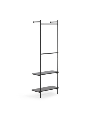 Galatia coat stand in melamine and metal with black painted finish 60 x 162 cm