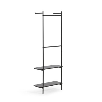Galatia coat stand in melamine and metal with black painted finish 60 x 162 cm