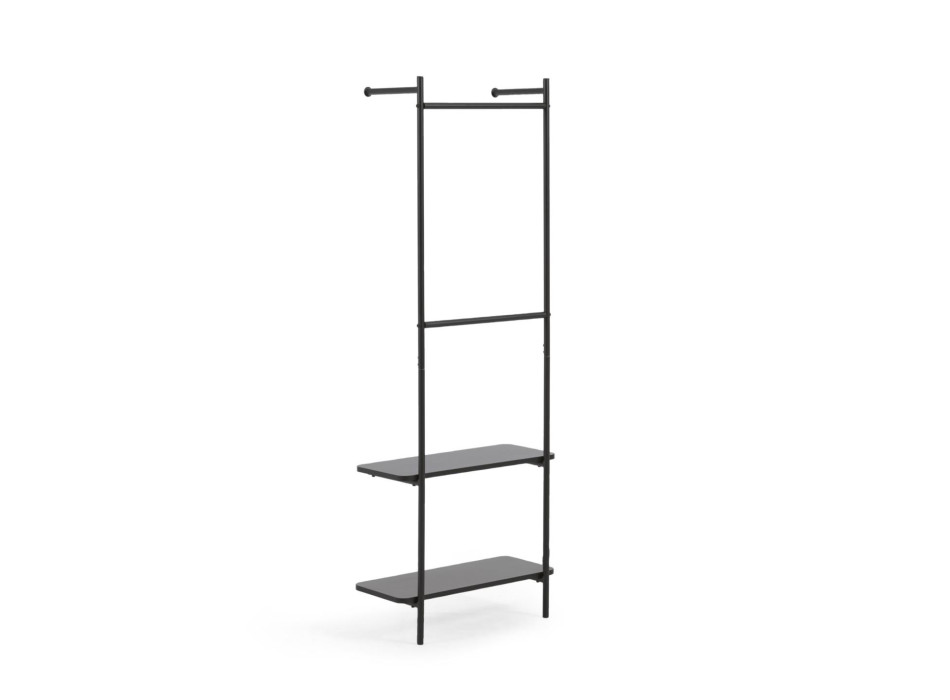 Galatia coat stand in melamine and metal with black painted finish 60 x 162 cm