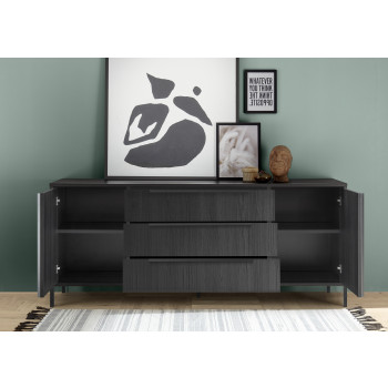 STEEL-sideboard 2 doors 3 drawers
