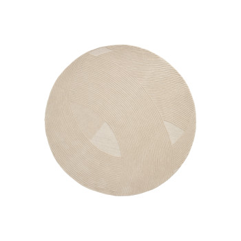 Beige wool Domm rug Ø 200 cm