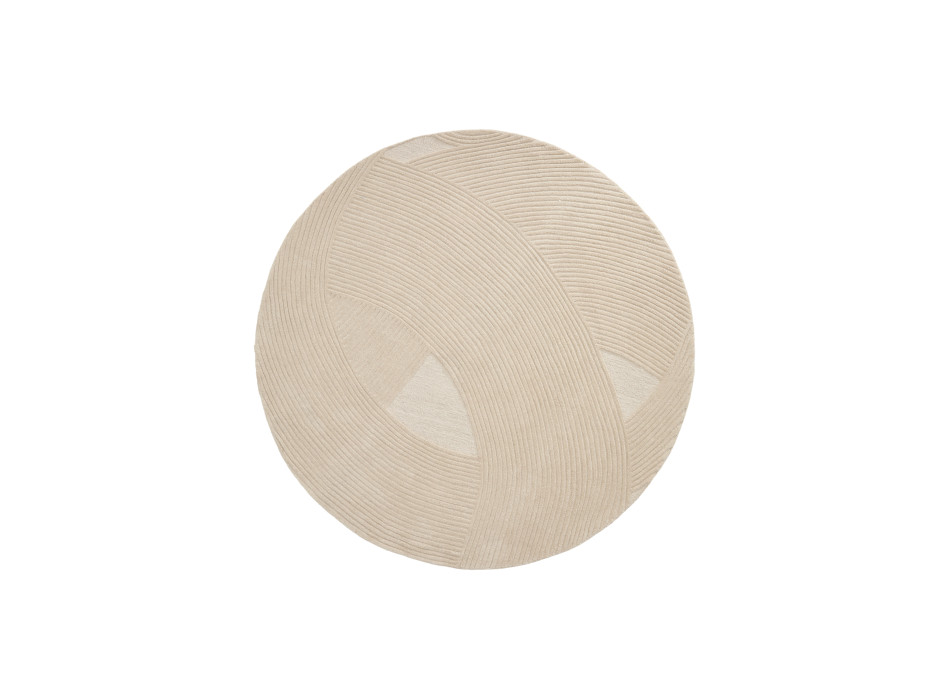 Beige wool Domm rug Ø 200 cm