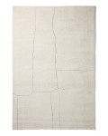 Lisdan rug in ecru synthetic fibres with green graphic detail 200 x 300 cm