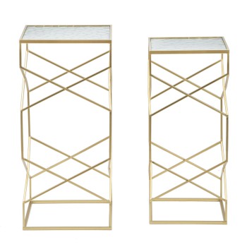 GLASSY TABLES, PAIR