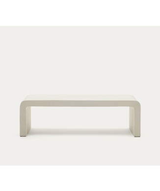 Aiguablava coffee table in white concrete 135 x 65 cm