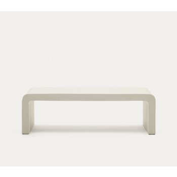Aiguablava coffee table in white concrete 135 x 65 cm